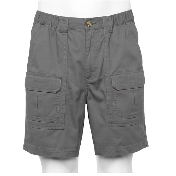 Croft & Barrow Cargo Shorts Men's Big & Tall Side Elastic Casual Gray NWT - Picture 2 of 14
